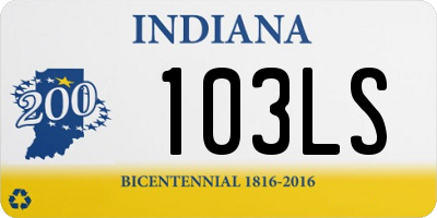 IN license plate 103LS