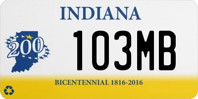 IN license plate 103MB