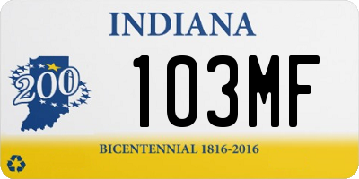 IN license plate 103MF