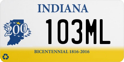 IN license plate 103ML