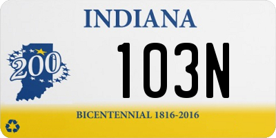 IN license plate 103N