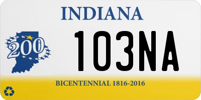 IN license plate 103NA