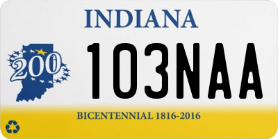 IN license plate 103NAA