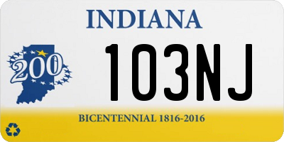 IN license plate 103NJ