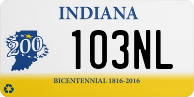 IN license plate 103NL