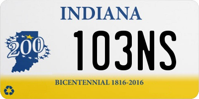 IN license plate 103NS