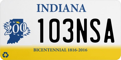 IN license plate 103NSA
