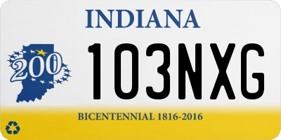 IN license plate 103NXG