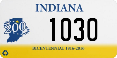 IN license plate 103O