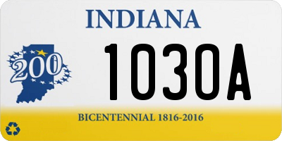 IN license plate 103OA