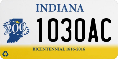 IN license plate 103OAC