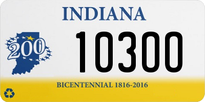 IN license plate 103OO