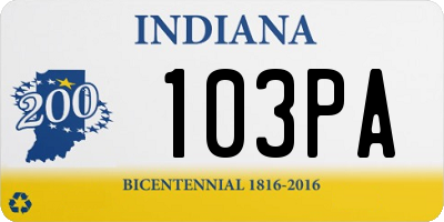 IN license plate 103PA