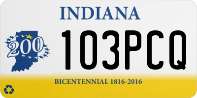 IN license plate 103PCQ