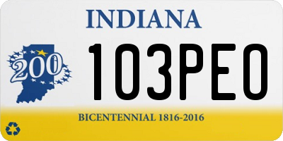 IN license plate 103PEO