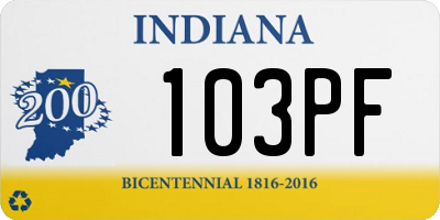 IN license plate 103PF