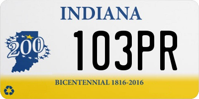 IN license plate 103PR