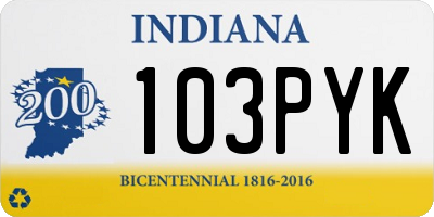 IN license plate 103PYK