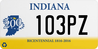 IN license plate 103PZ