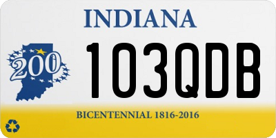 IN license plate 103QDB