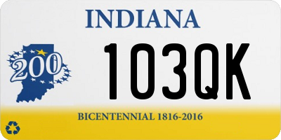 IN license plate 103QK