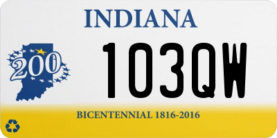 IN license plate 103QW