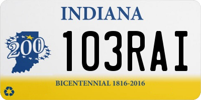 IN license plate 103RAI