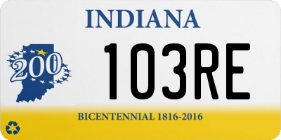IN license plate 103RE