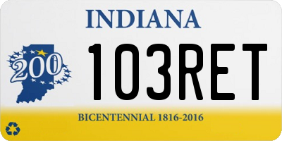 IN license plate 103RET