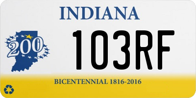 IN license plate 103RF