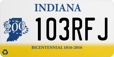 IN license plate 103RFJ