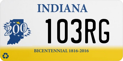 IN license plate 103RG