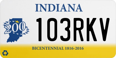 IN license plate 103RKV