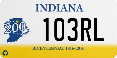 IN license plate 103RL