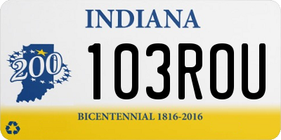 IN license plate 103ROU