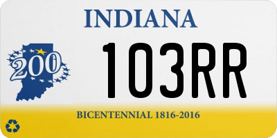 IN license plate 103RR