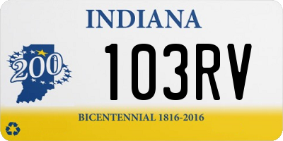 IN license plate 103RV