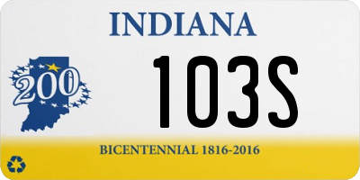 IN license plate 103S