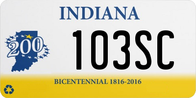 IN license plate 103SC