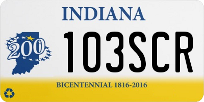 IN license plate 103SCR