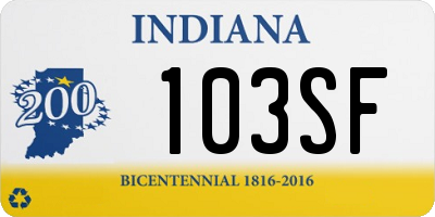 IN license plate 103SF