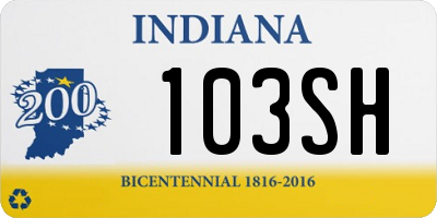 IN license plate 103SH