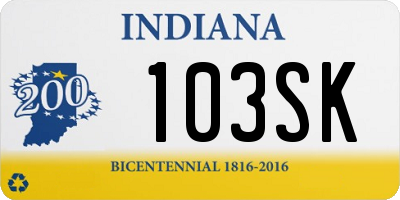 IN license plate 103SK