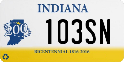 IN license plate 103SN