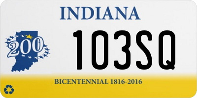 IN license plate 103SQ