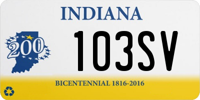 IN license plate 103SV