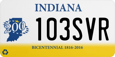 IN license plate 103SVR