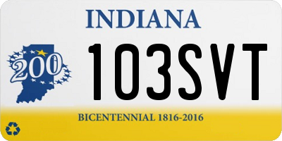 IN license plate 103SVT