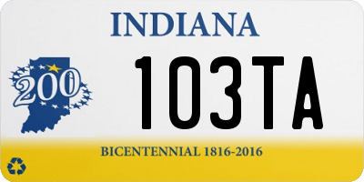 IN license plate 103TA