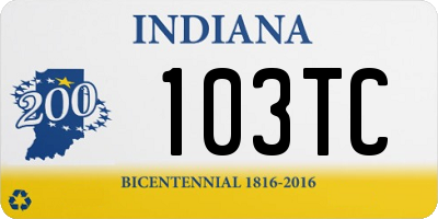IN license plate 103TC